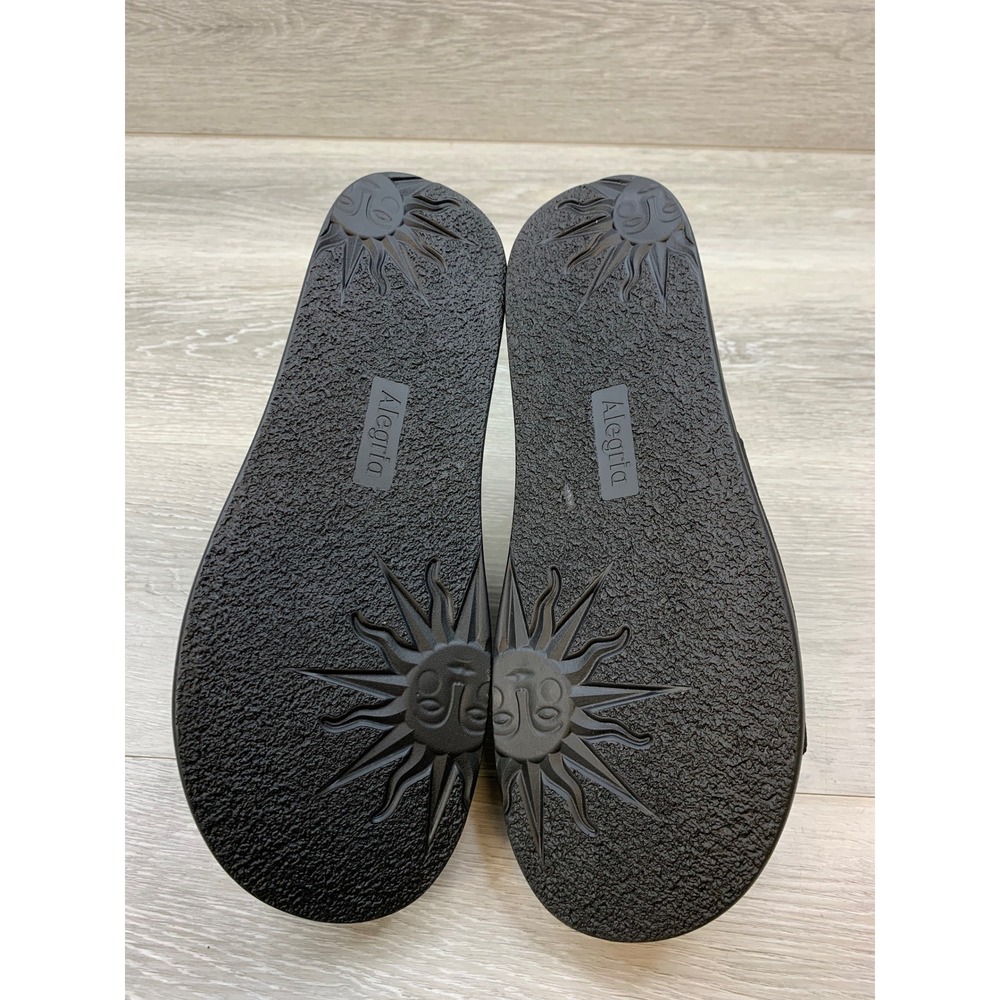 Alegria Women's Black Ribbed Textile Platform Slide Sandals 11.5 Comfort Shoes - Picture 6 of 11